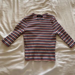 Reformation Striped tight crop top